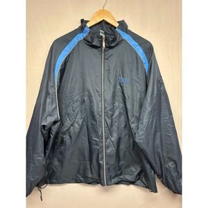IBM Windbreaker Jacket Mens Black Blue Full Zip Lightweight XL NWOT Destinations
